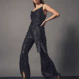 Sequin Spaghetti Strap Jumpsuit