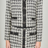 Premium Cropped Tweed Jacket With Fringe