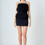 Strapless Tulle Banded Top