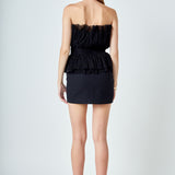 Strapless Tulle Banded Top