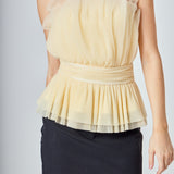 Strapless Tulle Banded Top