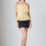 Strapless Tulle Banded Top
