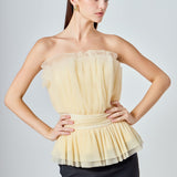 Strapless Tulle Banded Top