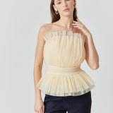 Strapless Tulle Banded Top