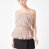 Strapless Tulle Banded Top