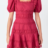 Lace Fit-and-Flare Mini Dress