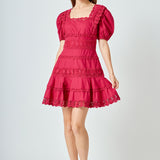 Lace Fit-and-Flare Mini Dress