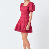 Lace Fit-and-Flare Mini Dress