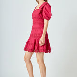 Lace Fit-and-Flare Mini Dress