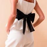 Back Bow Contrast Top