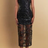 Sequins Embroidered Cocktail Dress