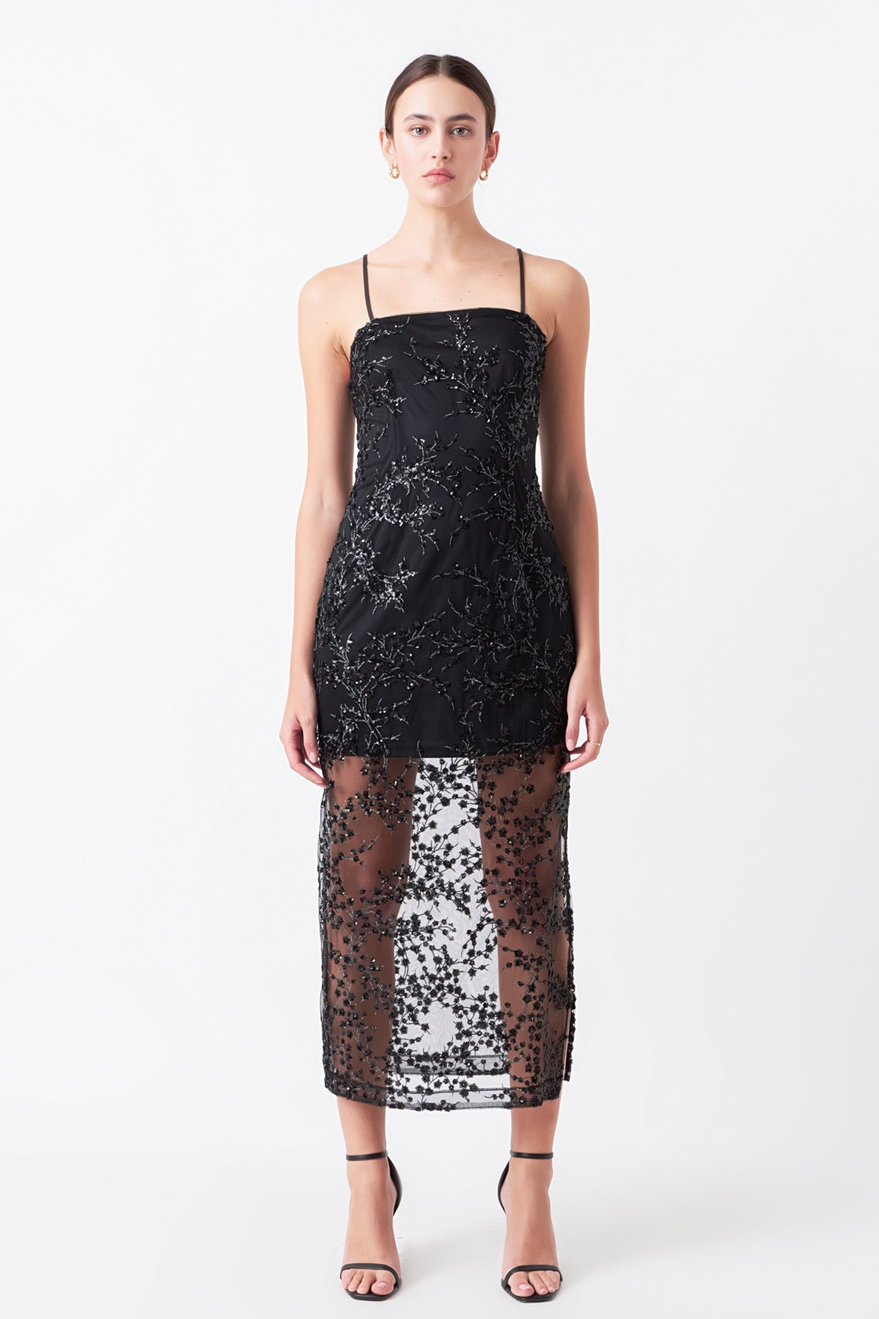 Sequins Embroidered Cocktail Dress