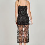 Sequins Embroidered Cocktail Dress