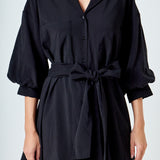 Belted Mini Shirt Dress