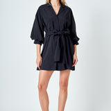 Belted Mini Shirt Dress