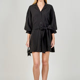 Belted Mini Shirt Dress