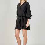 Belted Mini Shirt Dress