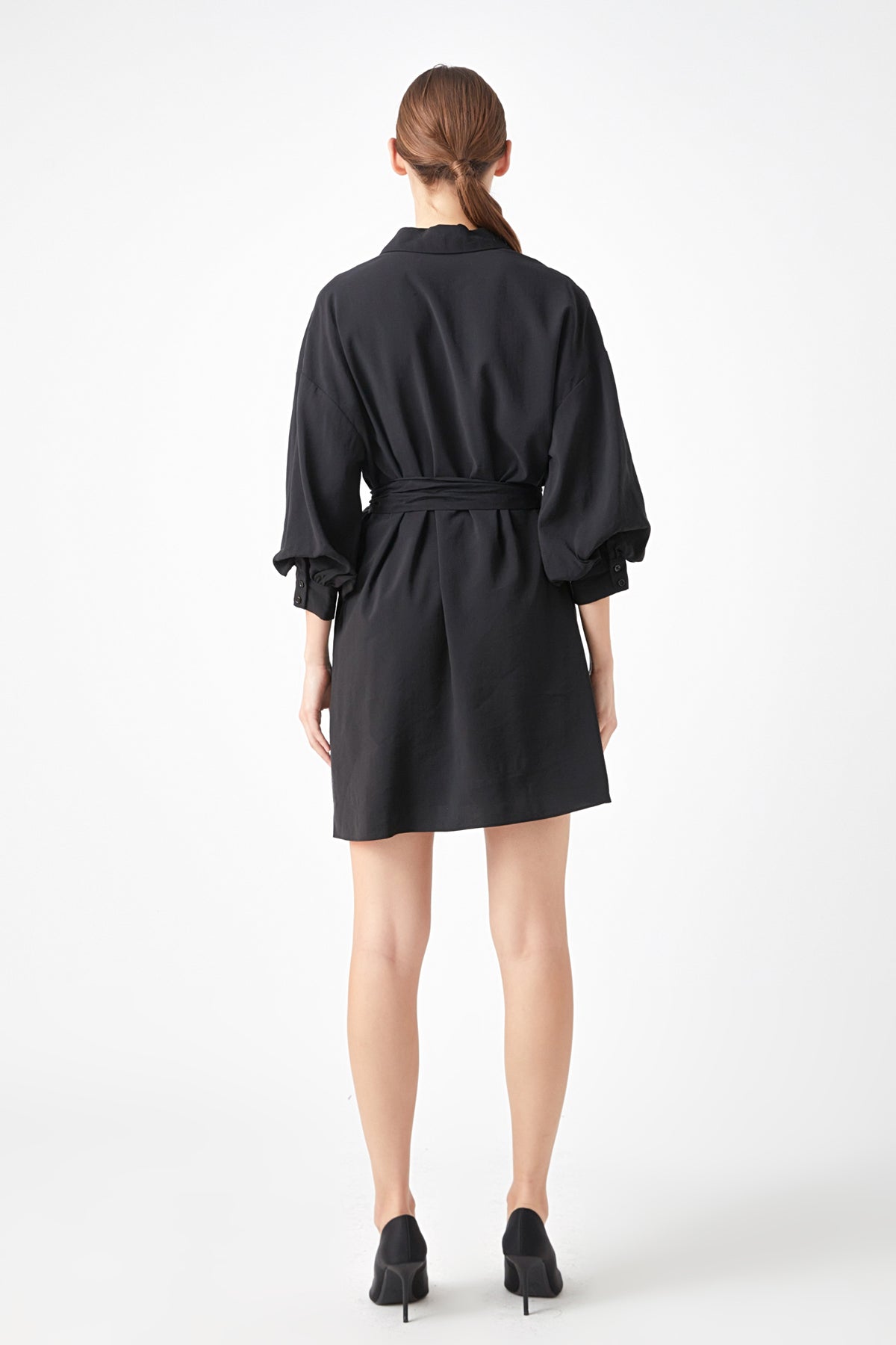 Belted Mini Shirt Dress