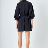 Belted Mini Shirt Dress