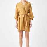 Belted Mini Shirt Dress