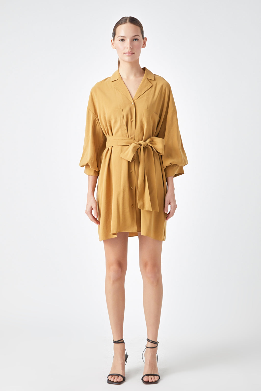 Belted Mini Shirt Dress – Endless Rose