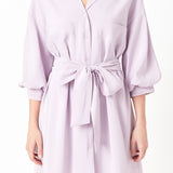 Belted Mini Shirt Dress