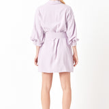 Belted Mini Shirt Dress