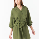 Belted Mini Shirt Dress