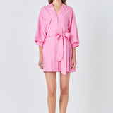 Belted Mini Shirt Dress