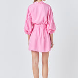 Belted Mini Shirt Dress