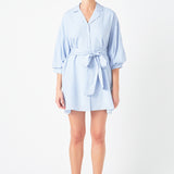 Belted Mini Shirt Dress