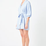 Belted Mini Shirt Dress