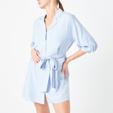 Belted Mini Shirt Dress