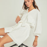 Belted Mini Shirt Dress