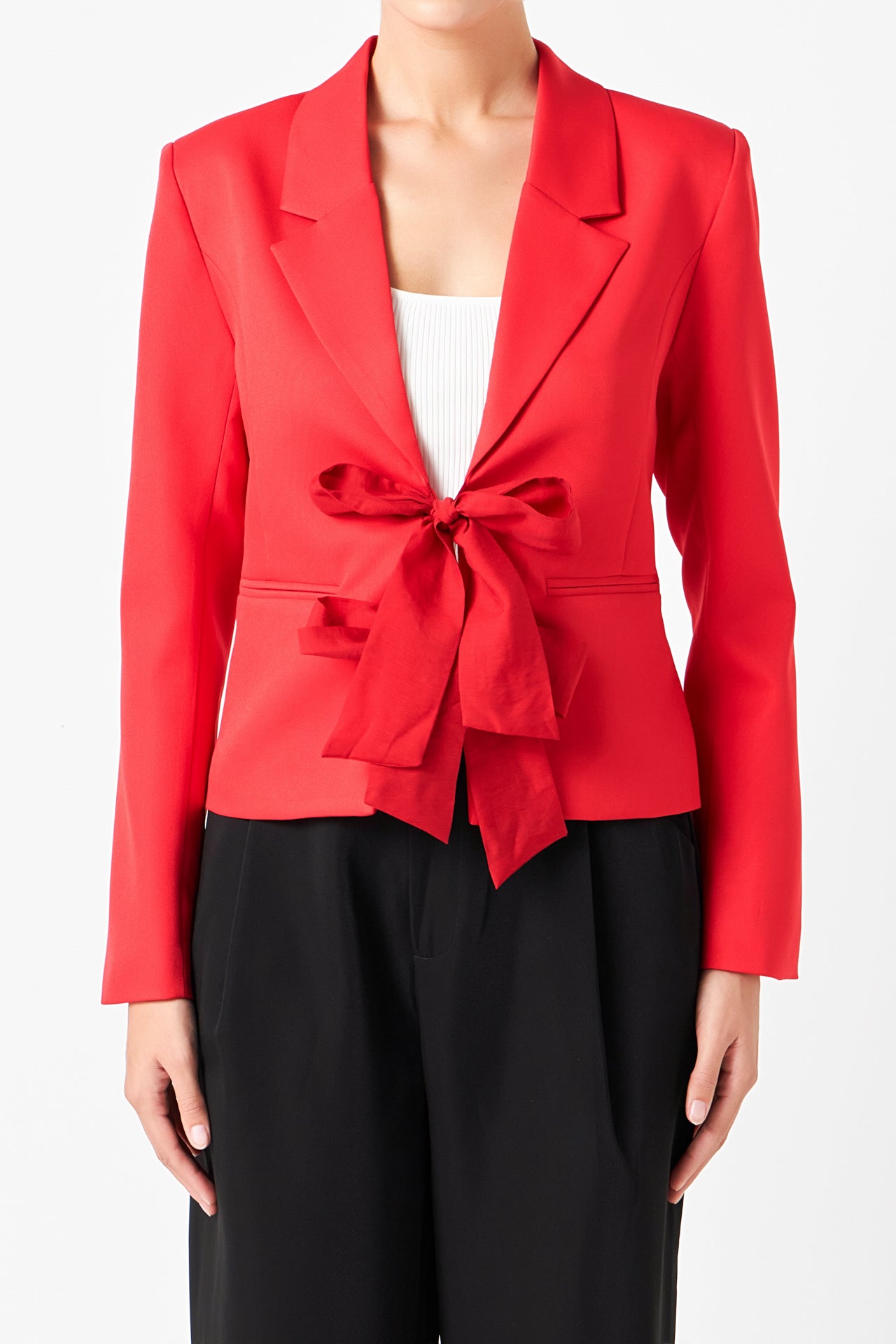 Endless Rose - Bow Contrast Blazer - Blazers in Women's Clothing available at endlessrose.com