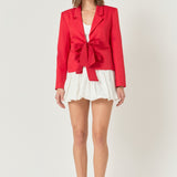 Bow Contrast Blazer