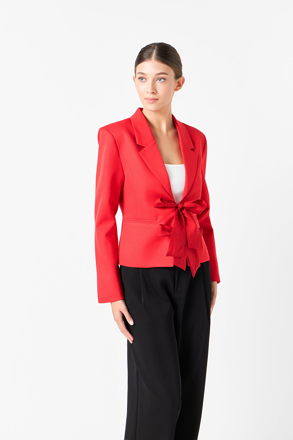 Bow Contrast Blazer