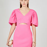 Puff Sleeve Cut Out Mini