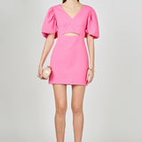 Puff Sleeve Cut Out Mini