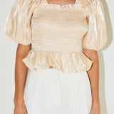 Sheen Smocked Top