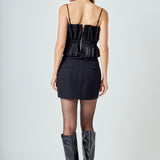 Sheen Ruffled Strapless Top