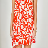 Shoulder Pintucked Asymmetrical Mini Dress