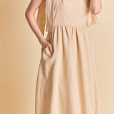 Bow Shoulder Tie Midi Dress