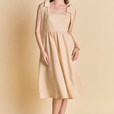 Bow Shoulder Tie Midi Dress