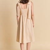 Bow Shoulder Tie Midi Dress