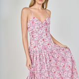 Floral Drop Waist Maxi Dress