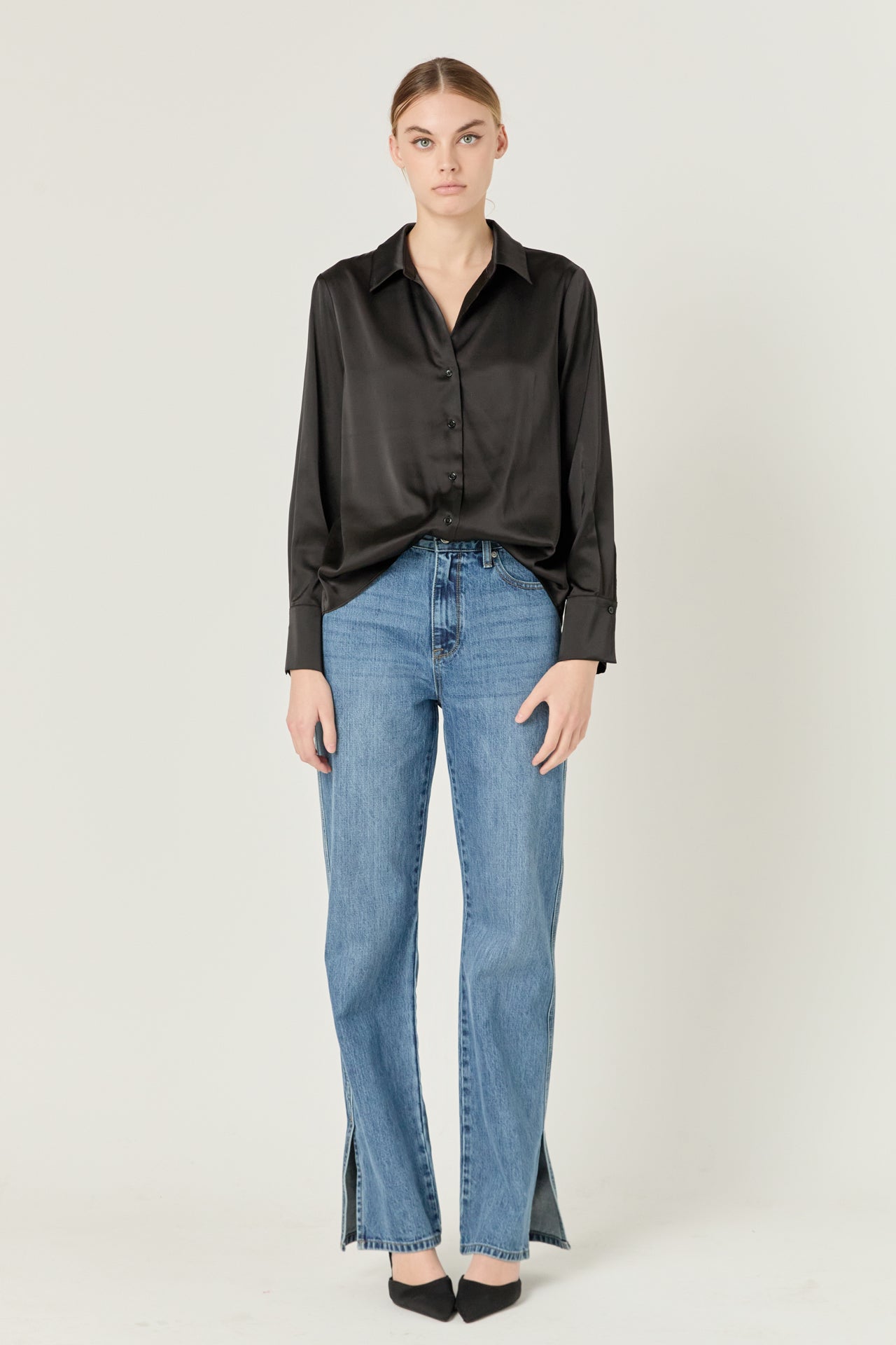 Silky Button up Top