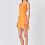Floral Embroidered Mini Dress