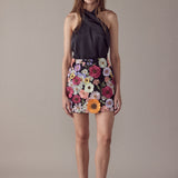 Floral Embroidered Mini Skirt