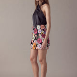Floral Embroidered Mini Skirt